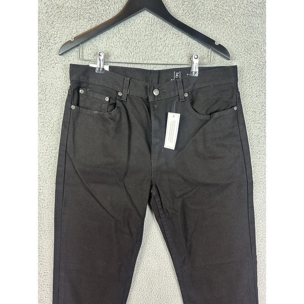 George Jeans Mens 34x32 Black Regular Fit Straight Leg Cotton Classic Pants New